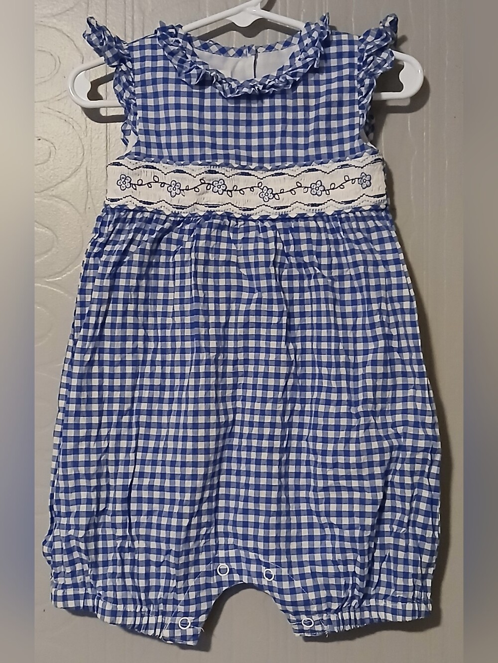 Bonnie Baby Girls 18 Months Blue Floral Romper